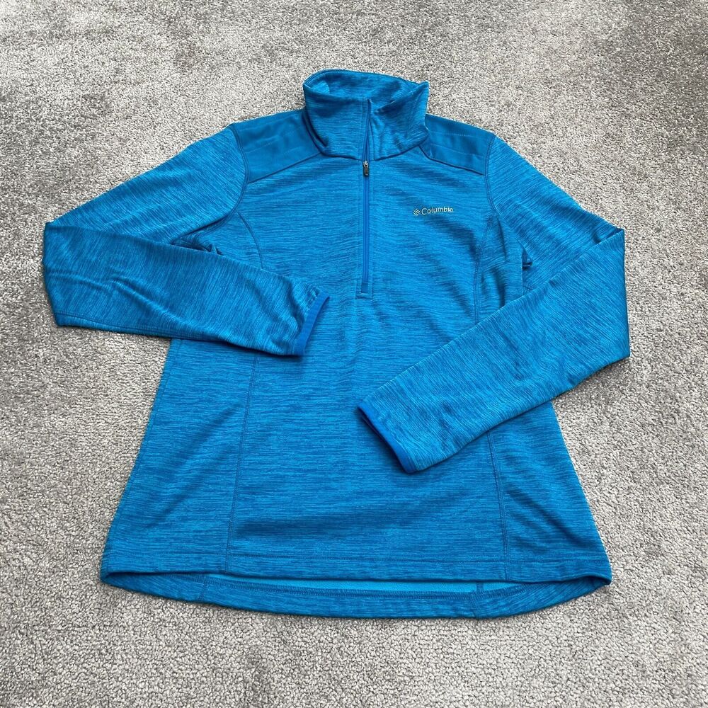 Columbia Rosemont 1/2 Zip Pullover Jacket Womens Small Blue Thumbhole Active